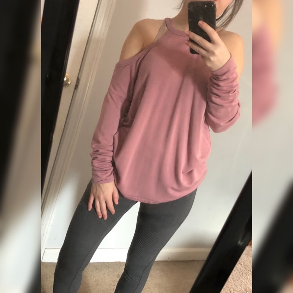 Pink off the shoulder